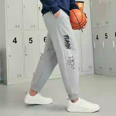 特步 休闲宽松百搭针织长裤 男