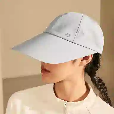 特步 纯色 透气 半空顶 双面 棉 鸭舌帽 男女同款情侣款 灰兰