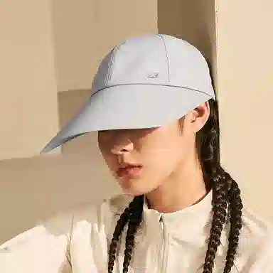 特步 纯色 透气 半空顶 双面 棉 鸭舌帽 男女同款情侣款 灰兰