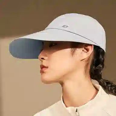 特步 纯色 透气 半空顶 双面 棉 鸭舌帽 男女同款情侣款 灰兰