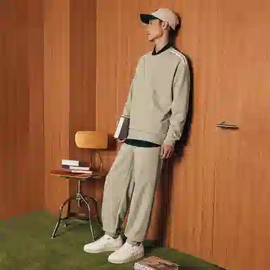 特步 休闲活力长袖针织套装 男女同款