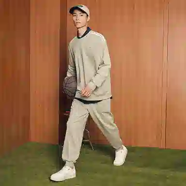 特步 休闲活力长袖针织套装 男女同款