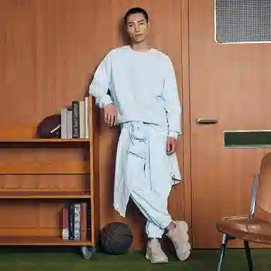 特步 休闲活力长袖针织套装 男女同款