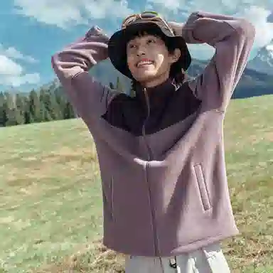 特步  羽翼 摇粒三合一可拆卸 简约工装风防风户外时尚情侣外套 防水冲锋衣  男女同款 暗夜紫