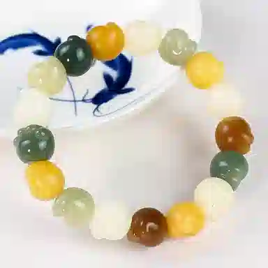 钵提 小清新雕刻猫咪文玩绕指柔饰品可爱炭烧多宝猫爪#好运 菩提根 手串 男女同款情侣款