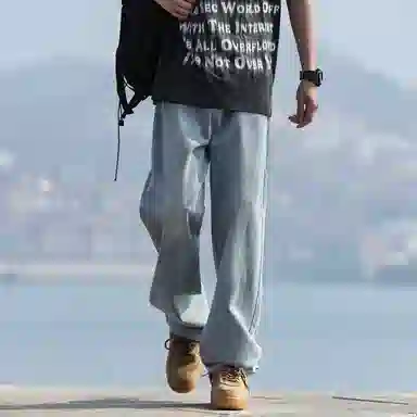 布客行 多风格融合垂坠感显高显瘦直筒长裤牛仔裤 男女同款