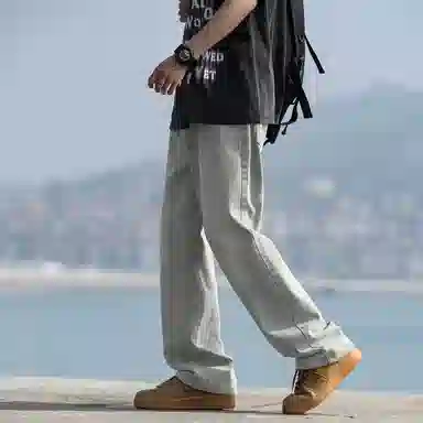 布客行 多风格融合垂坠感显高显瘦直筒长裤牛仔裤 男女同款