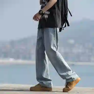 布客行 多风格融合垂坠感显高显瘦直筒长裤牛仔裤 男女同款