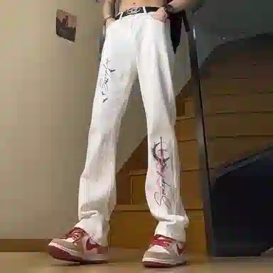 SOIEPLUS Lightning Logo Jeans