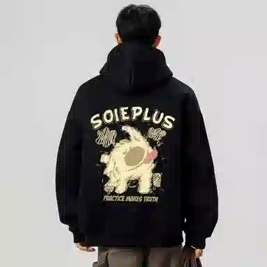 SOIEPLUS Retro Dog Logo Hoodie