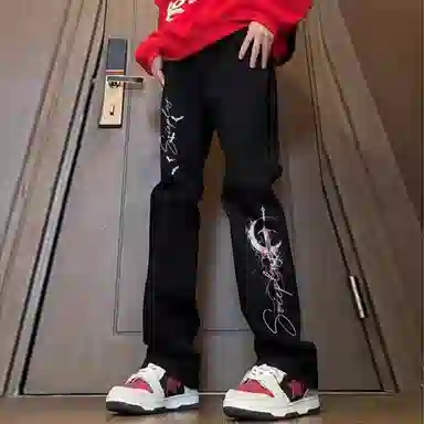 SOIEPLUS Lightning Logo Jeans