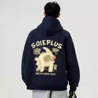 SOIEPLUS Retro Dog Logo Hoodie