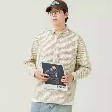 WOOD SOON Striped Long Sleeve Shirt