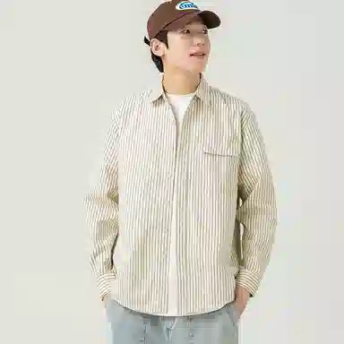 WOOD SOON Striped Long Sleeve Shirt