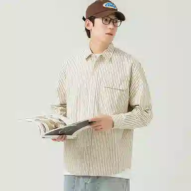 WOOD SOON Striped Long Sleeve Shirt