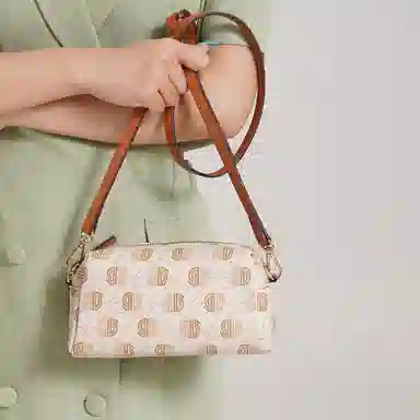 都宝路 日常通勤质感百搭印花长款钱包便携 合成革 单肩包 中号 女款 多色