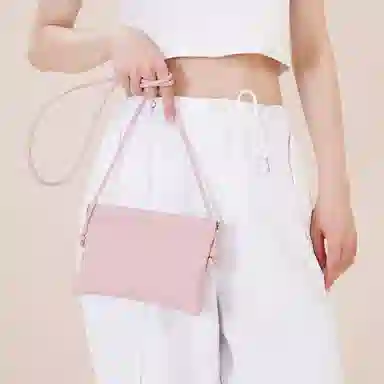 都宝路 简约百搭实用轻便软面收纳钥匙卡包零钱包数据线 合成革 手机包 小号 女款 黄色/米白/黑色/粉红