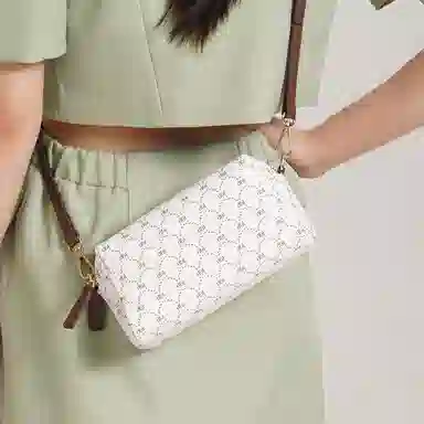 都宝路 日常通勤质感百搭印花长款钱包便携 合成革 单肩包 中号 女款 多色