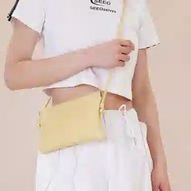 都宝路 简约百搭实用轻便软面收纳钥匙卡包零钱包数据线 合成革 手机包 小号 女款 黄色/米白/黑色/粉红