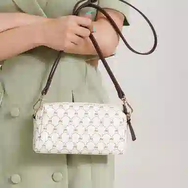 都宝路 日常通勤质感百搭印花长款钱包便携 合成革 单肩包 中号 女款 多色