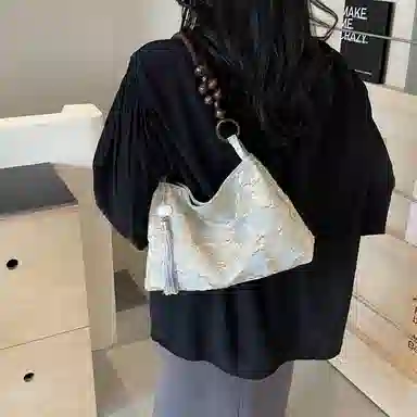 意酷 新中式大容量包包女士百搭腋下布包时尚女包手提包 布 单肩包 小号 女款