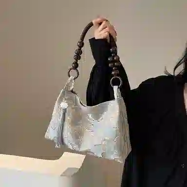 意酷 新中式大容量包包女士百搭腋下布包时尚女包手提包 布 单肩包 小号 女款