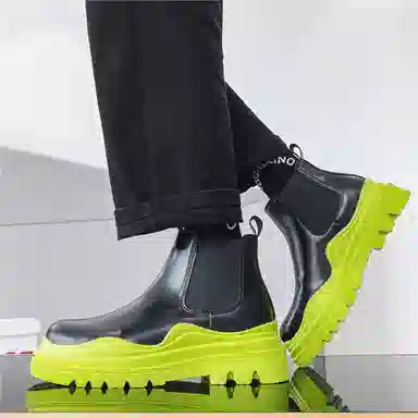 健休 牛剖层革 简约舒适 中筒 马丁靴 男女同款