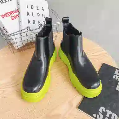 健休 牛剖层革 简约舒适 中筒 马丁靴 男女同款