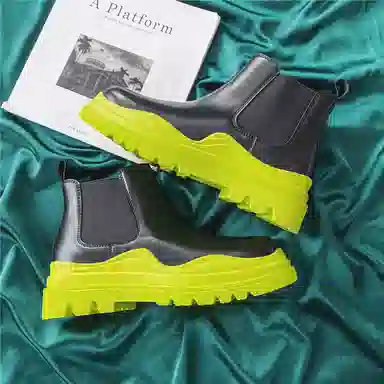 健休 牛剖层革 简约舒适 中筒 马丁靴 男女同款