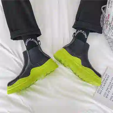 健休 牛剖层革 简约舒适 中筒 马丁靴 男女同款