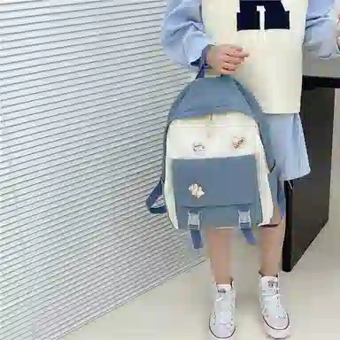 芭菲尼 日系小清新高颜值女生 尼龙 双肩包 儿童款 粉红色/黑色/绿色/蓝色