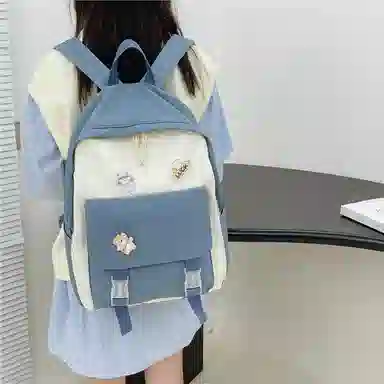 芭菲尼 日系小清新高颜值女生 尼龙 双肩包 儿童款 粉红色/黑色/绿色/蓝色