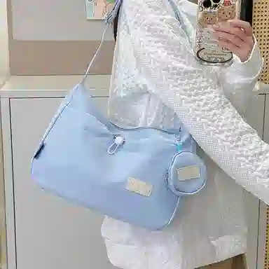 芭菲尼 休闲简约日常通勤时尚百搭 尼龙 单肩斜挎包 女款 白色黑色黄色蓝色