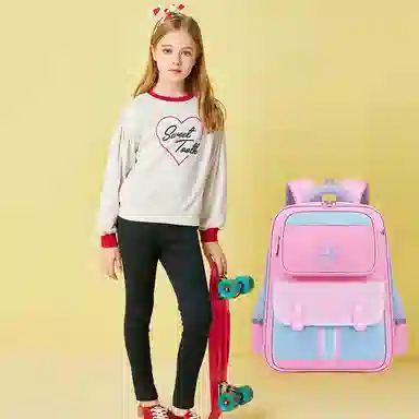 芭菲尼 耐磨耐脏防泼水拼色双肩包 牛津布 童包 大号 儿童款 英伦红/绿色/粉色/紫色