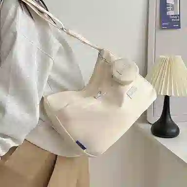 芭菲尼 休闲简约日常通勤时尚百搭 尼龙 单肩斜挎包 女款 白色黑色黄色蓝色