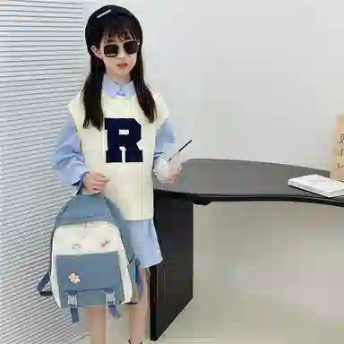 芭菲尼 日系小清新高颜值女生 尼龙 双肩包 儿童款 粉红色/黑色/绿色/蓝色