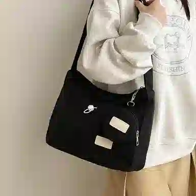 芭菲尼 休闲简约日常通勤时尚百搭 尼龙 单肩斜挎包 女款 白色黑色黄色蓝色