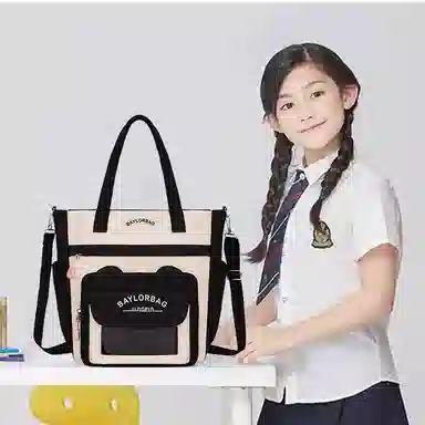 芭菲尼 学院风百搭撞色卡通 尼龙 斜挎包 常规 女款 多色