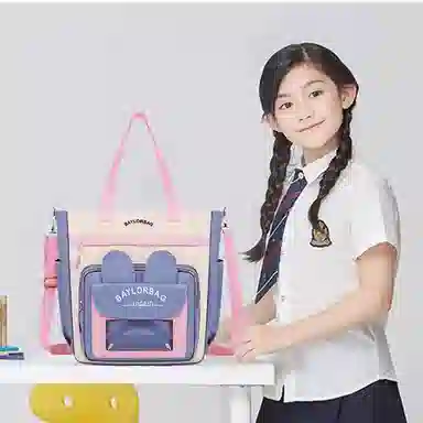 芭菲尼 学院风百搭撞色卡通 尼龙 斜挎包 常规 女款 多色