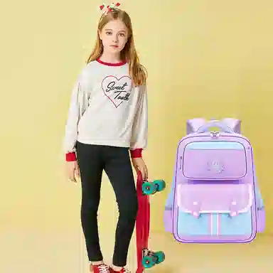 芭菲尼 耐磨耐脏防泼水拼色双肩包 牛津布 童包 大号 儿童款 英伦红/绿色/粉色/紫色