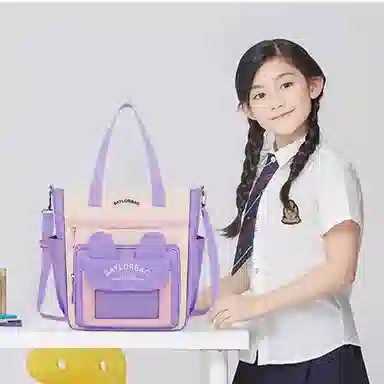 芭菲尼 学院风百搭撞色卡通 尼龙 斜挎包 常规 女款 多色