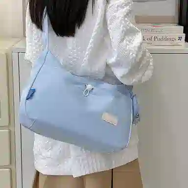 芭菲尼 休闲简约日常通勤时尚百搭 尼龙 单肩斜挎包 女款 白色黑色黄色蓝色