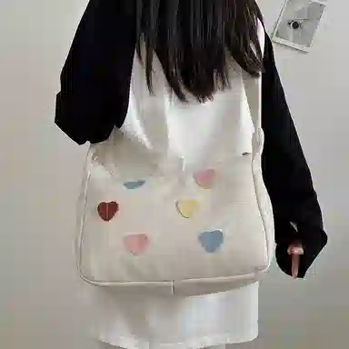 芭菲尼 休闲简约日常通勤时尚百搭 尼龙 单肩斜挎包 女款 白色黑色黄色蓝色