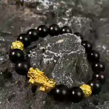 【s999足银貔貅】 喜宝春花 八方来财紫水晶转运珠佛珠父亲前程似锦平安喜乐男朋友诸事顺利国风新中式古风好运 黑檀 手串 男女同款情侣款