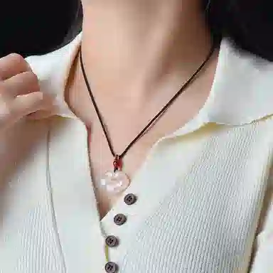 【蛇年大吉福气满满】 喜宝春花 平安喜乐诸事顺利学业顺利 小众复古轻奢高级项链女生男士#好运 玉髓 项链 女款