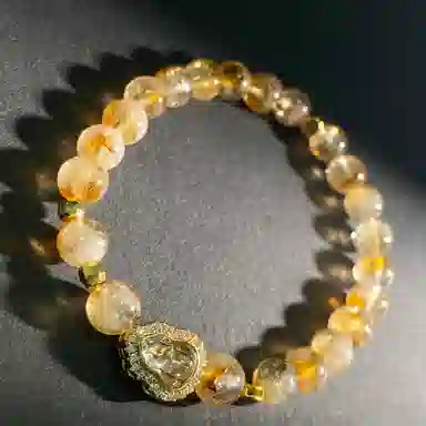 【福禄吉祥灵隐上上签】 喜宝春花 葫芦转运珠本命年国风小众新中式复古平安喜乐新中式福禄吉祥百搭好运天然 黄水晶 手串 男女同款情侣款