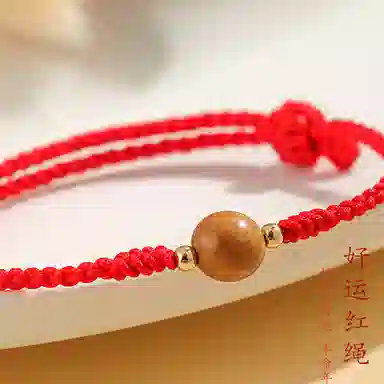 喜宝春花 转运珠 诸事喜乐国风小众新中式复古新中式百搭福禄吉祥时尚百搭好运 桃木 手链 男女同款情侣款