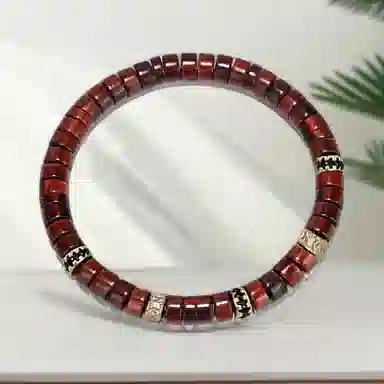 喜宝春花 单圈  诸事喜乐国风小众新中式复古新中式百搭福禄吉祥时尚百搭好运 血檀 木作手串 男女同款情侣款