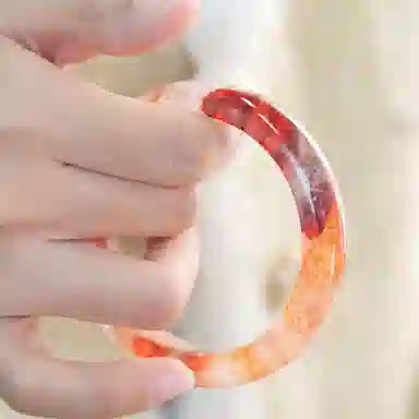 喜宝春花 凤凰于飞花胶诸事顺利正缘桃花平安喜乐新中式送纳福新中式国风小众百搭素圈古风旗袍 水晶 手镯 女款