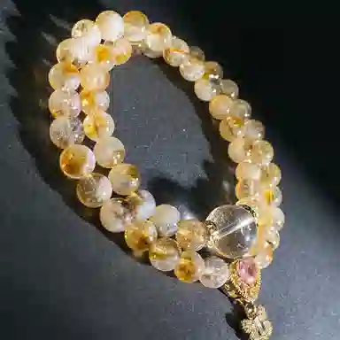 【真爱至上灵隐上上签】 喜宝春花 暴富黄塔晶佛珠转运珠正缘桃花国风女友新增蝴蝶结清冷高级感百搭#好运天然 黄水晶 手串 男女同款情侣款
